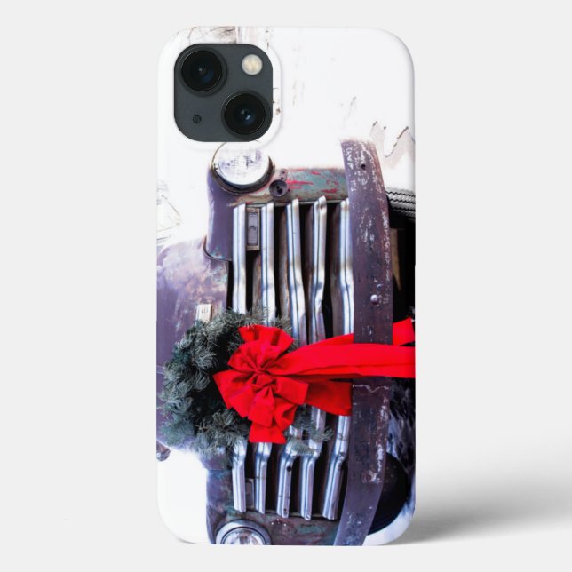 Caminhão Antigo com Grinalda de Natal Festiva (Verso)