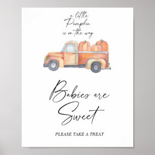Caminhão de abóbora - os bebês são poster doce