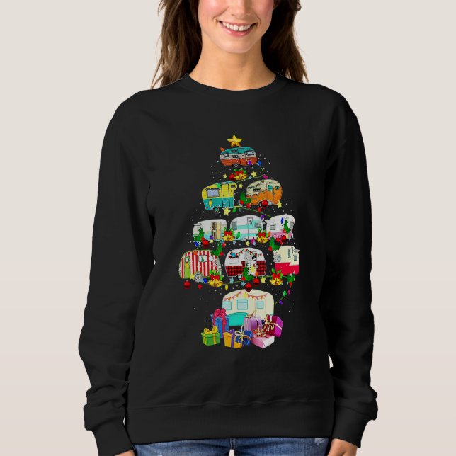 Caminhão de Acampamento Natal Suéter Feio Árvore d (Frente)