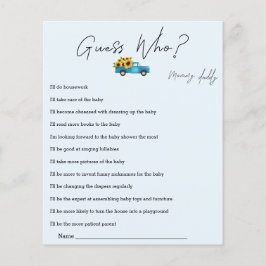 Caminhão de Aquarela com Girassóis Adivinhe Quem J