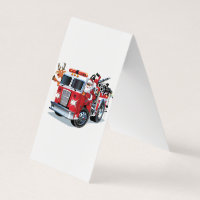 Caminhão de bombeiros de Natal de desenho animado