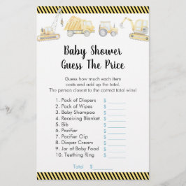 Caminhão de Construção Adivinha O Jogo Do Chá De P