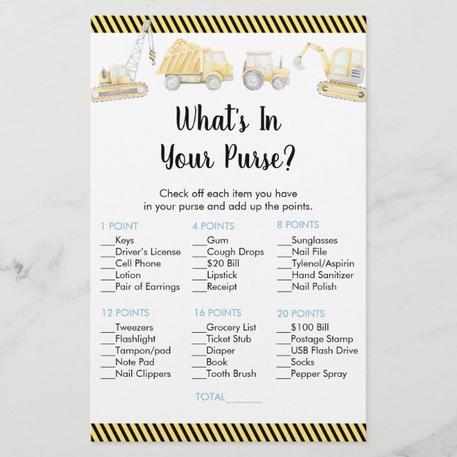 Caminhão de Construção O que há no seu jogo de bol (Frente)