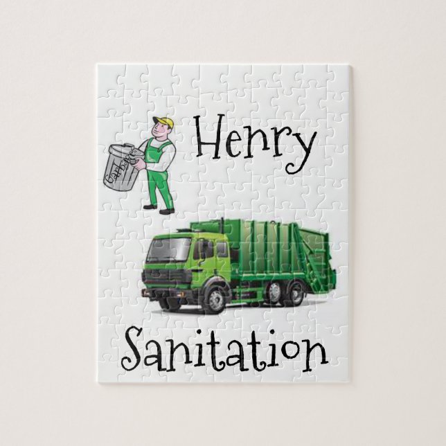 Caminhão de Lixo Quebra-cabeça (Vertical)