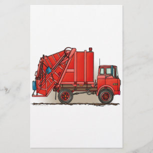 Caminhão de lixo vermelho