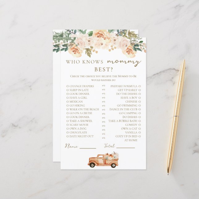 Caminhão Floral Pumpkin Que Conhece Melhor A Mamãe (Frente/Verso In Situ)