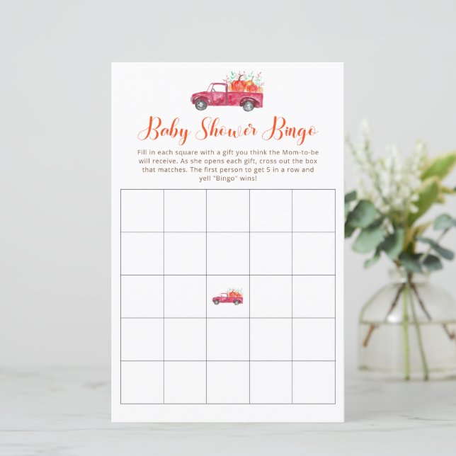 Caminhão Vermelho Cai Pequeno Chá de fraldas de Ab (Em pé/Frente)