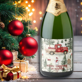 Caminhão Vermelho com presentes e boneco de neve