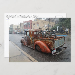 Caminhão Vintage com Bicicleta / Cartão postal de