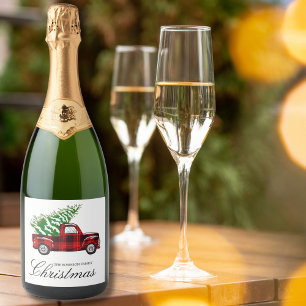 Caminhão Vintage de Natal Elegante da Xadrez Verme