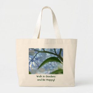 Caminhar nos Jardins & Ser Feliz! bolsas tote Azul