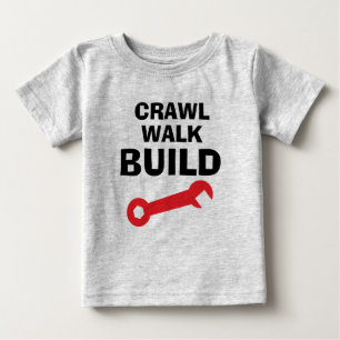 Caminhar Rastejar Construir camiseta engraçada par