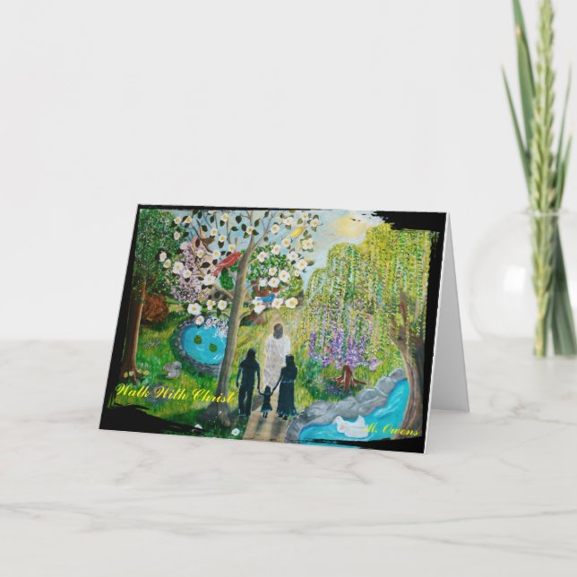 Caminhe com Cartões de Saudação de Cristo (Frente)