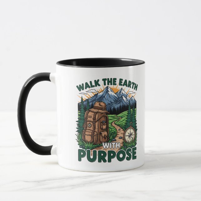 Caminhe pela Terra com Propósito Caneca de Café (Esquerda)