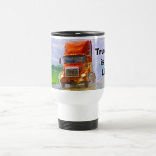 CAMINHEIROS CANECA DE VIAGEM DE CAMINHÕES VERMELHO