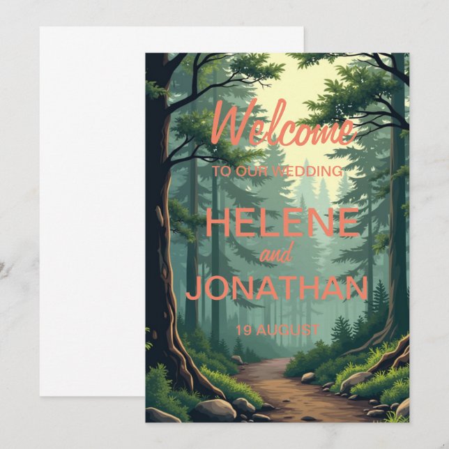 Caminho da Natureza: Um Cartão de Convite Serene p (Frente/Verso)