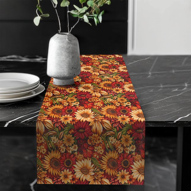Caminho De Mesa Grande Autumn Harvest Pumpkins & Blooms Mesa Runner (Autumn Harvest Pumpkins & Blooms Table Runner)