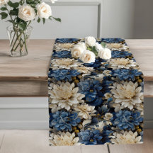 Azul naval floral de marfim elegante e sofisticado