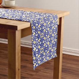 Caminho De Mesa Grande Azulejos mediterrânicos Padrão Azul e Amarelo