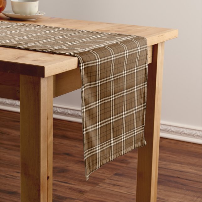 Caminho De Mesa Grande Brown Tartan (No Local)