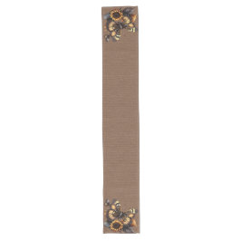CAMINHO DE MESA GRANDE BURLAP BROWN OLHA COM BOTÃO LARANJA MARCADO