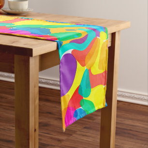 Caminho De Mesa Grande Circus Colors Chaos Abstrato Art Patterno