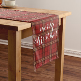 Caminho De Mesa Grande Classic Plaid Merry Christmas Festive Table Runner