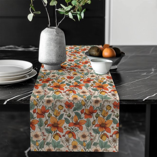 Caminho De Mesa Grande Clássico de Mesa Floral de Queda Inspirada na Vint (Vintage-Inspired Fall Floral Table Runner Classic)