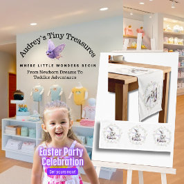 Caminho De Mesa Grande Coelhinho de Páscoa com Cesta de Ovos e Corredor d