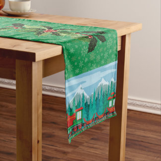 Caminho De Mesa Grande Comboio de Natal em Verde