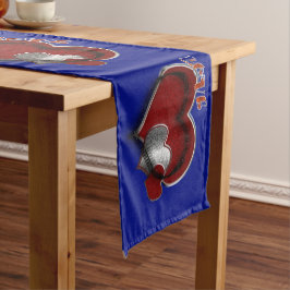 Caminho De Mesa Grande Coração Magic Blue Mesa Runner Linen