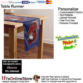 Caminho De Mesa Grande Coração Magic Marinho Blue Mesa Runner House Linen