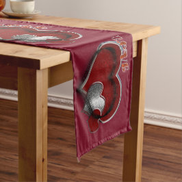 Caminho De Mesa Grande Coração Magic Maroon Mesa Runner House Linen