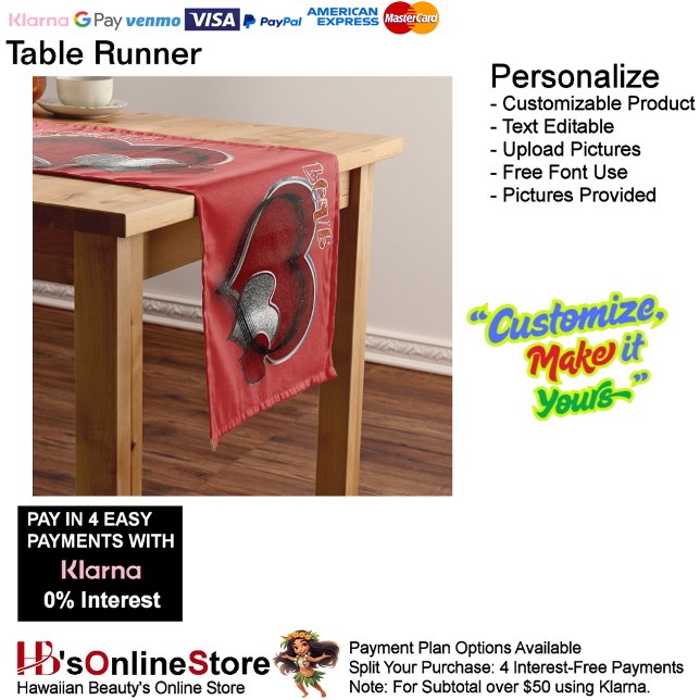 Caminho De Mesa Grande Coração Magic Red Mesa Runner House Linen (Heart Magic Red Table Runner Household Linen.)