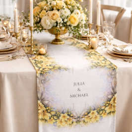 Caminho De Mesa Grande Coroa Botânica Amarela Decoração de Casamento Recé