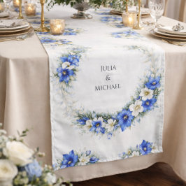 Caminho De Mesa Grande Coroa Botânica Chic Azul Decoração de Casamento Re