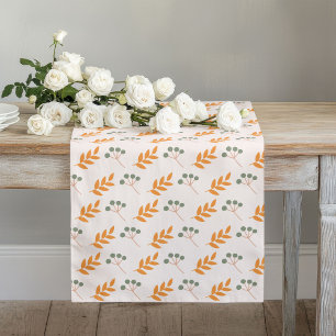 Caminho De Mesa Grande Corredor de Flores Pastel Anos 70 Marrom Boho Mesa