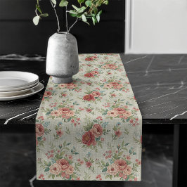 Caminho De Mesa Grande Corredor de Mesa Floral Suave Pastel - Chique