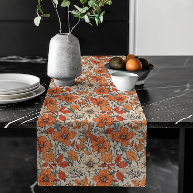 Caminho De Mesa Grande Cozy Fall Blooms Mesa Runner Festivo (Cozy Fall Blooms Table Runner for a Festive Setting")