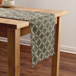 Caminho De Mesa Grande Cream Beveled Diamantes Patterno