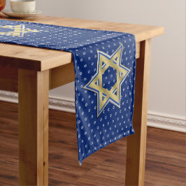 Caminho De Mesa Grande Da estrela de David acréscimo branco azul Dourado