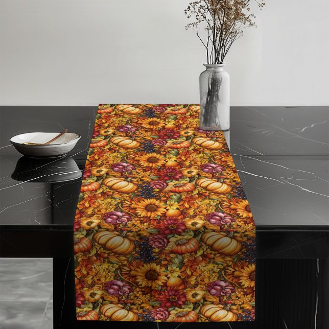 Caminho De Mesa Grande Delicado do Executador de Mesas de outono inspirad (Vintage-Inspired Autumn Table Runner Delicate Florals)