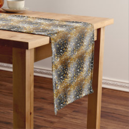 Caminho De Mesa Grande Dourado & Prata Decorativo Brilhante