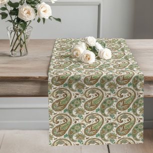 Caminho De Mesa Grande Earthy Paisley Boho Charm para Espaços de Jantar