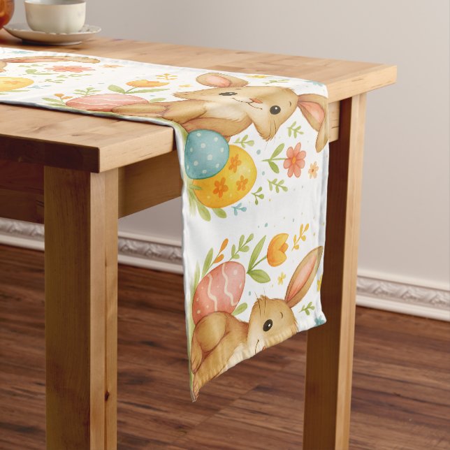 Caminho De Mesa Grande Easter Bunny with Eggs Table Runner (No Local)