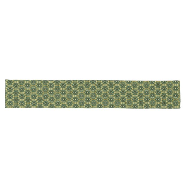 Caminho De Mesa Grande Elegante Escuro Dourado Runner de Mesas Verde (Horizontal)