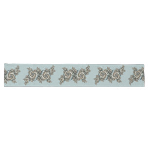 Caminho De Mesa Grande Espirais de Arte Fractal Azul-abstrato Beige