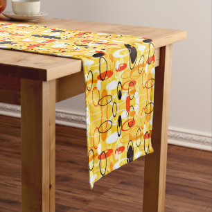 Caminho De Mesa Grande Estilo abstrato amarelo & preto moderno