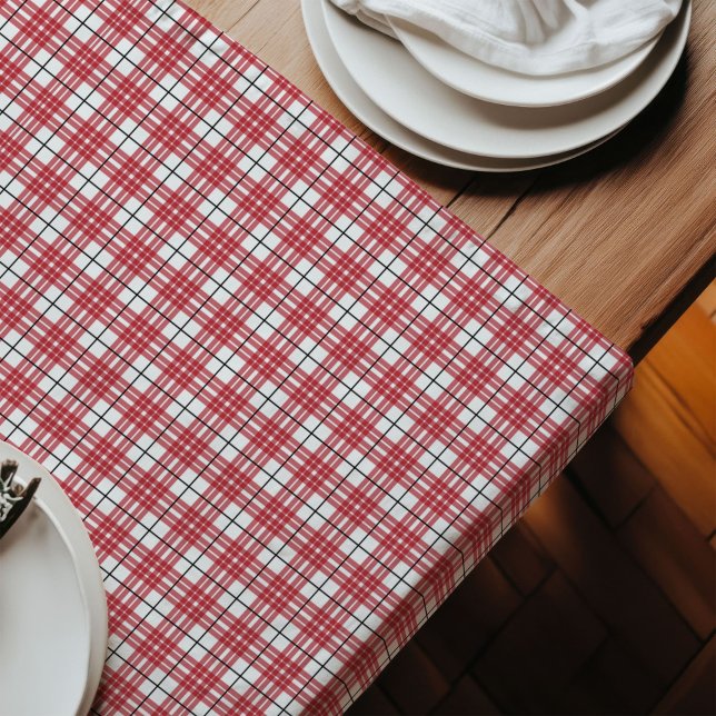Caminho De Mesa Grande Estilo de Buffalo Clássico de Runner de Mesa Verme (Red and Black Table Runner Classic Buffalo Style)