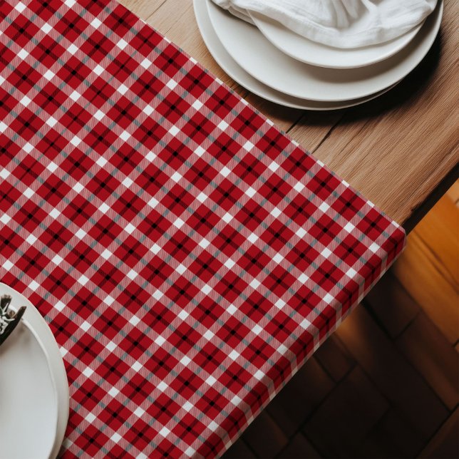 Caminho De Mesa Grande Estilo Rustic Red Black - Mesa Runner (Lumberjack Table Runner Rustic Red Black Style)